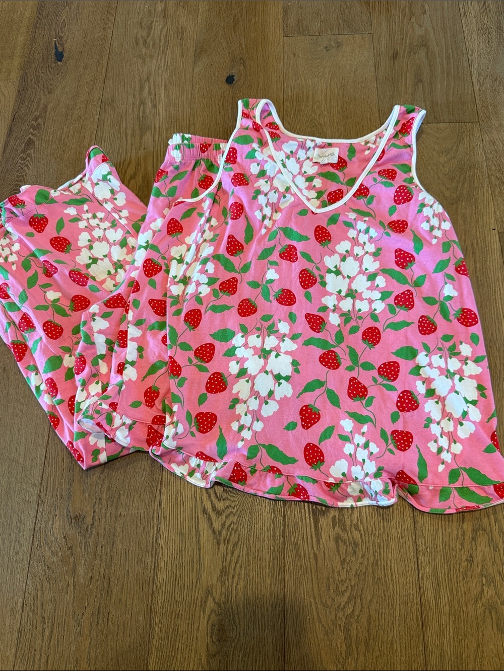 Bedhead Ruffle Tank Cropped Spring Berry PJ Set - M